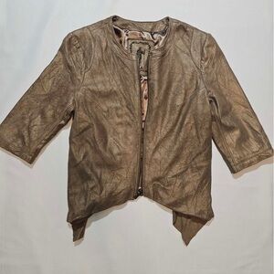 My Tribe 100% genuine leather full zip jacket medium